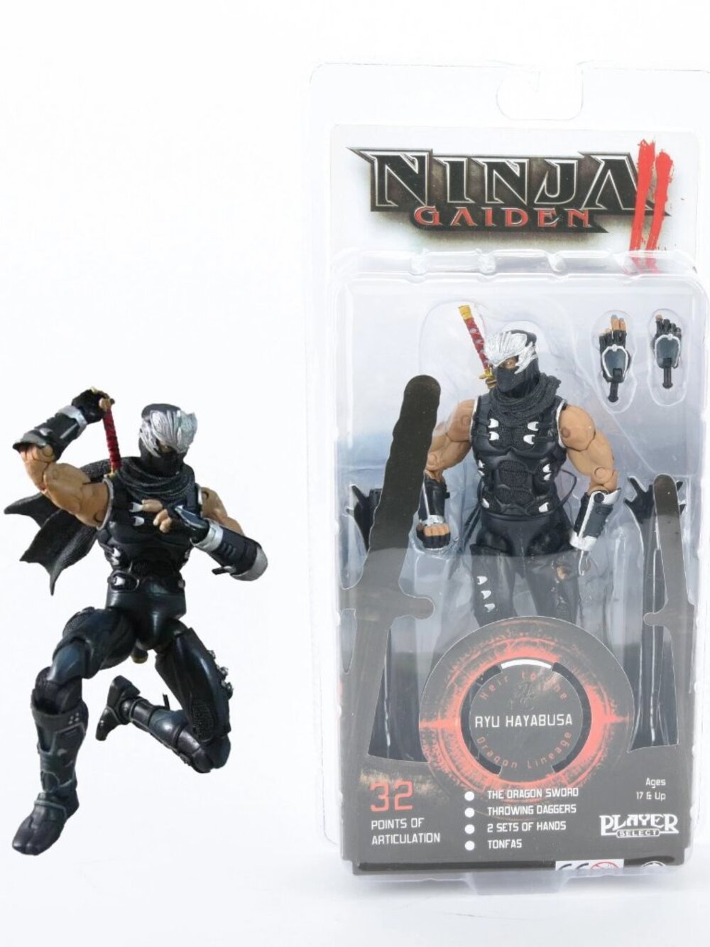 Ninja Gaiden 2 Ryu Hayabusa 7" Collectible Figure w/2 Sets Hands PS Toy